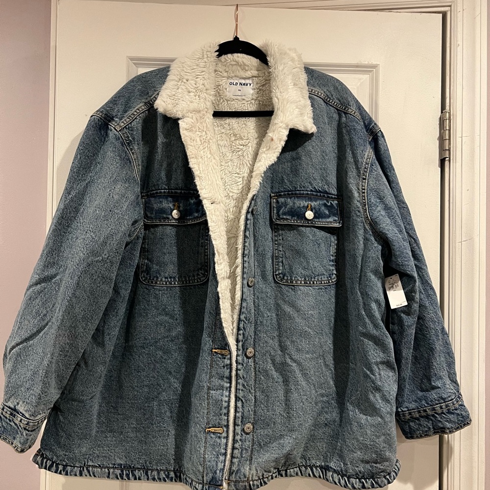 Fur lined jean jacket